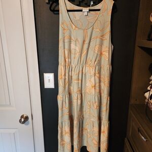 Ava and Viv Blue Floral Gauze Dress 2X Target